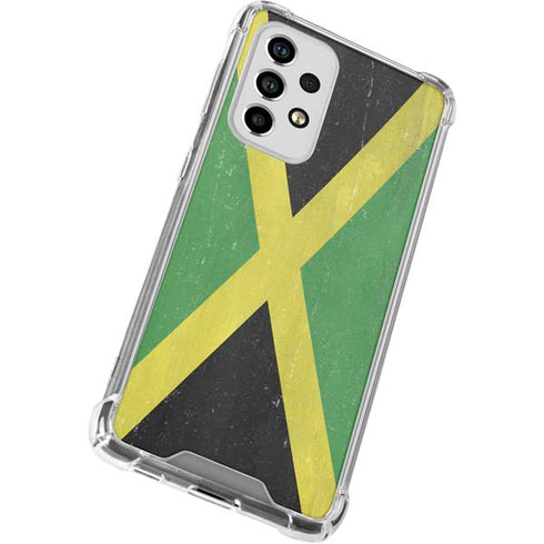 Jamaica Flag Distressed Galaxy A53 5G Clear Case